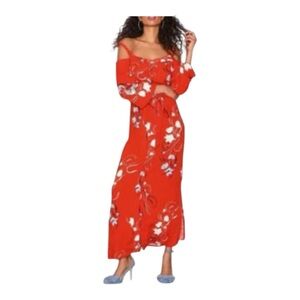 Y.A.S. Floral Red Maxi Dress size Small NYT